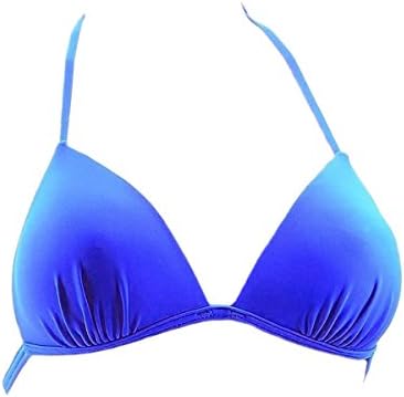 Juniors Women's Bandeau Push Up Bikini Top-Solid blue Large 9/11 SO