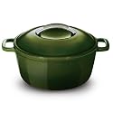 KitchenAid Cast Iron 3.5 Quart Covered Round Dutch Oven, Pesto