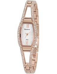 Armitron Womens 753531MPRG Swarovski Crystal NOW Rosegold-Tone Mother-Of-Pearl Dial Bangle Bracelet Watch