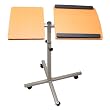 Laptop Notebook Rolling Table Stand - Light Brown 27.6"-31.5"Height Adjustable