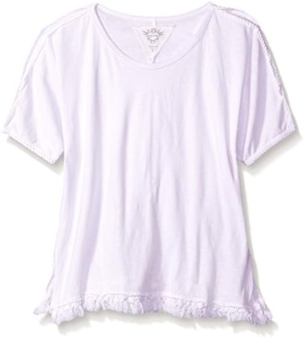 T2Love Girls' Open Shoulder Fringe Top