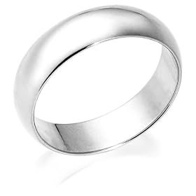 10k White Gold 6mm Traditional Mens Wedding Band by Amazon.com Collection
