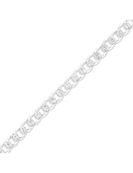 Sterling Silver 8mm Pave Curb Chain - 9 Inch