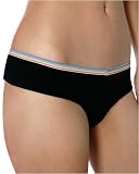 Women's Bamboo Thong, Black, Small