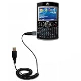 Coiled Power Hot Sync and Charge USB Data Cable w/ Tip Exchange for the Motorola MOTO Q Global - Gomadic Brand