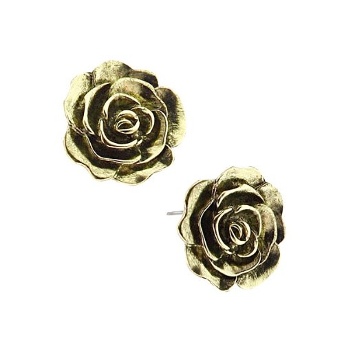 Classic Vintage Gold Rosebud Earrings