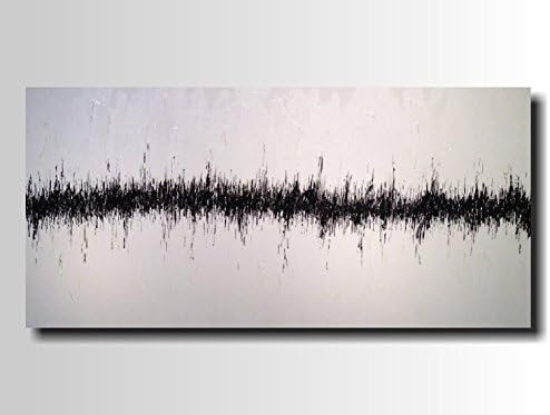 24 X 48 Abstract painting - Art -by Artist -JMJartstudio- in a Heartbeat -Wall art-wall decor - Black and White painting-Oil painting