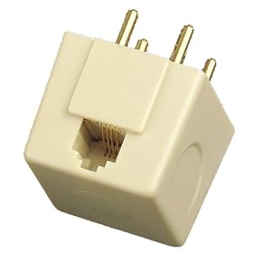 Leviton C0246-I 4-Prong To Modular Phone Adapter, Color Ivory