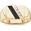 14K Yellow Gold Man's Onyx and Diamond Ring