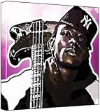 Mos Def - Pop Art Print (Multicolour; Purple Stars Background) 30 x 30 x 2 cm Medium Square Deep Box Canvas