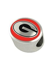 Georgia Bulldogs "Premium Series" Collegiate Bead Charm Fits Most European Style Bracelets. High Quality Charm in Stock for Fast Shipping.