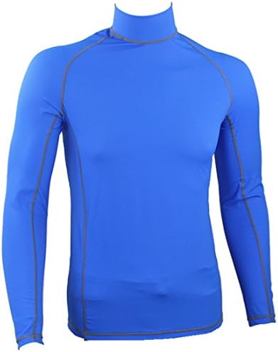 AUWAYDT Men's Long Sleeve Polyester UV 50+ Sun Protective Rash Guard,Blue,X Large