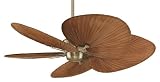 Fanimation MAD3250AB / ISP1RB Antique Brass with Red/Brown Palm Leaf Blades Islander DC Islander 5 B