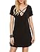 Haola Women's Cross Front Deep V Neck Mini Dress Short Sleeve Casual T-Shirt Dress
