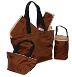 5-Piece Tote Set - Chocolate/Cream