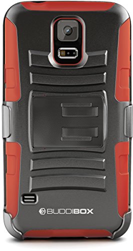 Galaxy s5 case, buddibox [hseries] heavy duty swivel be…