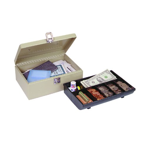 MMF Industries Steel Cash Box with Locking Latch, Sand (221612003)