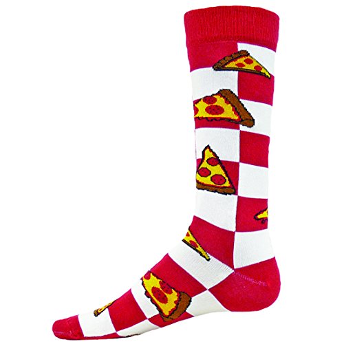 Wright Avenue Pizza Novelty Sport Athlete Crew Soft Socks ( Red - Large )