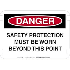 10 x 14 Standard Danger Signs- Safety Protection Must Be Worn
