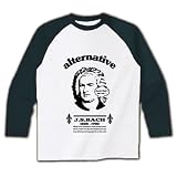 J.S. バッハ ラグラン長袖Tシャツ(ホワイト×ブラック) M