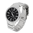 Geneva Platinum Mens Round Bezel Link Watch