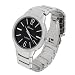 Geneva Platinum Mens Round Bezel Link Watch