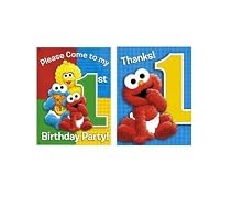Sesame Street 1st Birthday Invitations and Thank You Notes 16ct