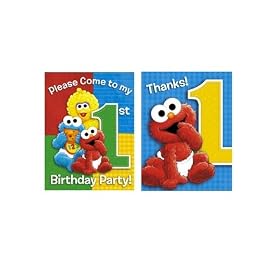 Sesame Street 1st Birthday Invitations and Thank You Notes 16ct by Factory Card and Party Outlet