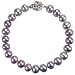 Lavender 7-8mm AAA Cultured Pearl Bracelet w. Platinum Overlay CAREFREE Sterling Silver Rose Clasp 7" (LS1R2)