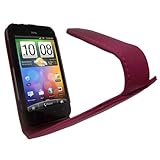 iGadgitz Pink Genuine Leather Case Cover Holder for HTC Incredible S Androi ....