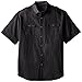 Sean John Men's Big-Tall Short Sleeve Solid Linen Shirt Black