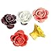 KINGSO DIY Vintage Rose Flower Ceramic Door Knob Pink