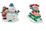 Cake Topper Christmas Figurine Teddies Snowtime Fun 44mm pack of 2