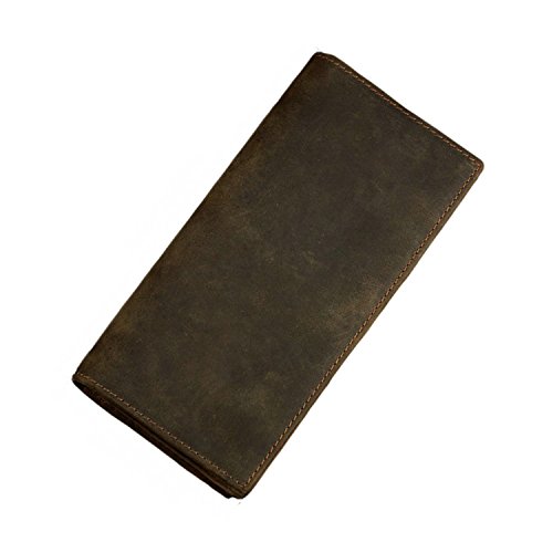 Itslife Men's Genuine Leather Long Bifold Wallet