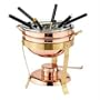 Old Dutch 762 3 Qt. Decor Copper & Brass Fondue Set with 6 Forks