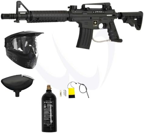 Tippmann US Army Alpha Black Elite Tactical Paintball Gun Basic Package