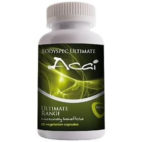 BodySpec Ultimate Acai Berry Naturally Beneficial Vegetarian Capsules 60 x 1000mg (250mg of 4:1 extract)