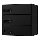 ナスタ:D-ALL　集合郵便受箱（屋内仕様）3戸用　前入後出 KS-MB4101P-3PK-BK