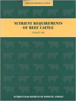 Nutrient Requirements of Beef Cattle: Nrc: 9780309069342: Books - Amazon.ca