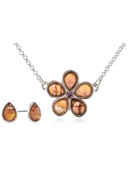 Napier "Gifting" Giftable Floral Earrings and Pendant Necklace Set