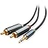 Cable Matters Gold Plated 3.5mm to 2RCA Stereo Audio Cable 3 Feet