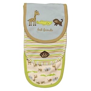 Carter's 3 Piece Burp Cloth, Best Friends Monkey