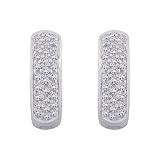 14K White Gold 1/2 ct. Diamond Huggie Earrings