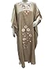 Kaftans Almond Color Poly Silk Kashmir Crewel Embroidered Caftans