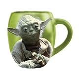Vandor 99068 Star Wars Oval Ceramic Mug, Yoda, Green, 18-Ounce