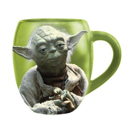 Vandor 99068 Star Wars Oval Ceramic Mug, Yoda, Green, 18-Ounce