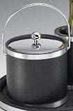 Review Kraftware  / Kraftware 64068 Crocodile Black with Chrome 3 Quart Ice Bucket with Bale Handle, Bands and Metal Cover