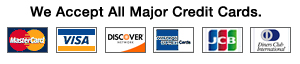 We accept the following Credit Cards.
