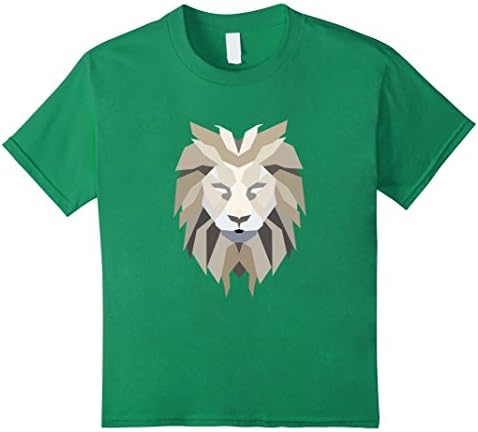 Kids Lion Graphic Tee Abstract Lion T-Shirt Adult &amp; Youth Shirt 10 Kelly Green