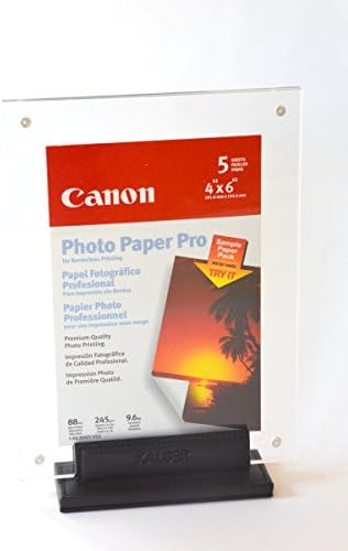 Black Leather Base with Lucite Picture Frame (4 X 6 or 5 X 7) (With Gift Box)